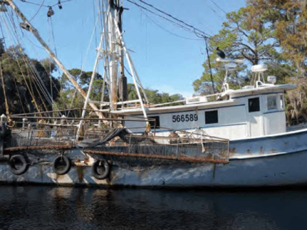 A ratty looking fishing boat at LEVY COUNTY VISITORS BUREAU