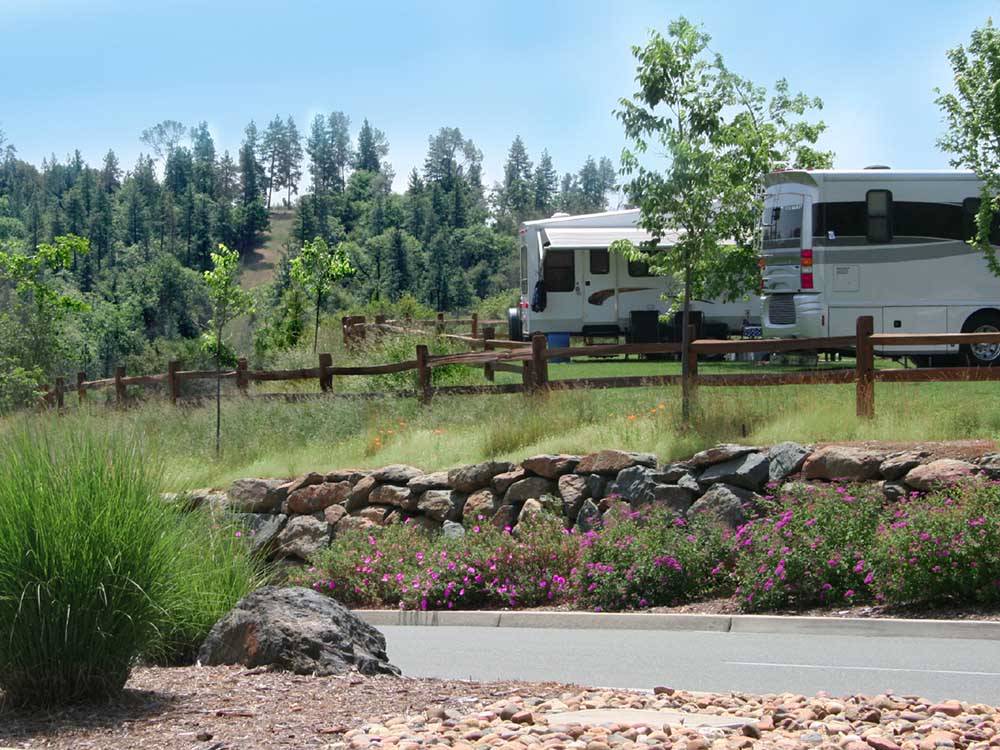 Road near RVs parked on-site at JACKSON RANCHERIA RV PARK