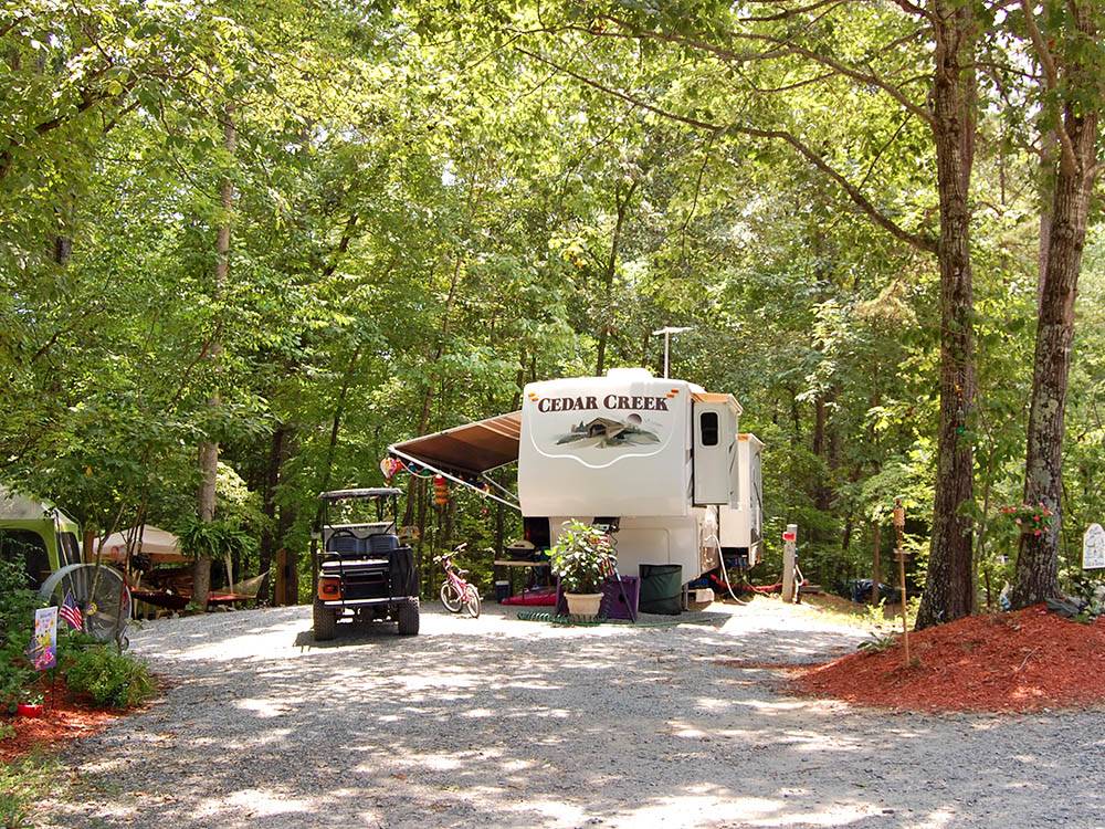 Trailer camping at THOUSAND TRAILS FOREST LAKE
