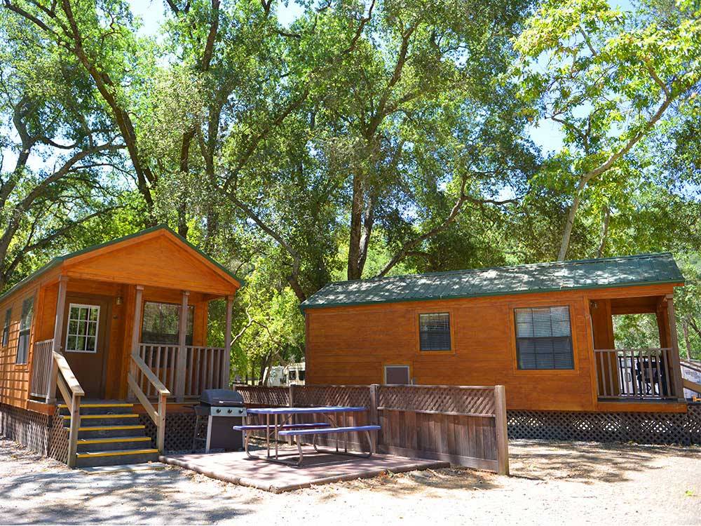 Cabins with decks at THOUSAND TRAILS MORGAN HILL