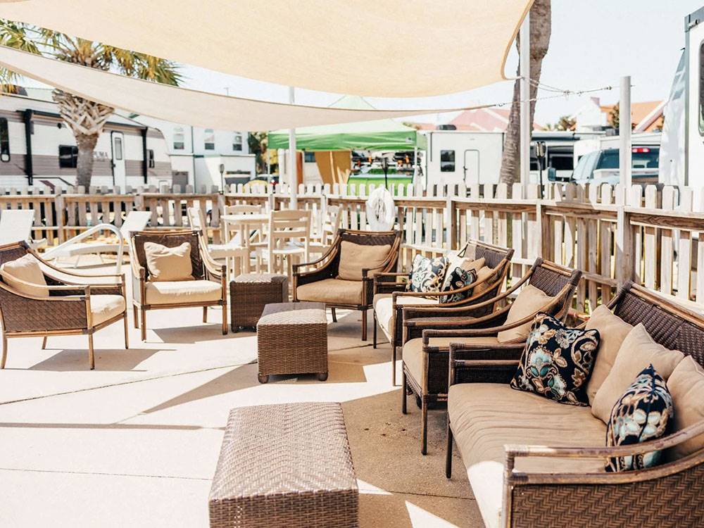 Covered seating