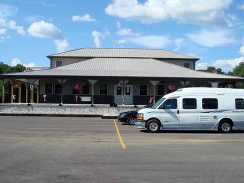 The registration building at FOLLOW THE RIVER RV RESORT