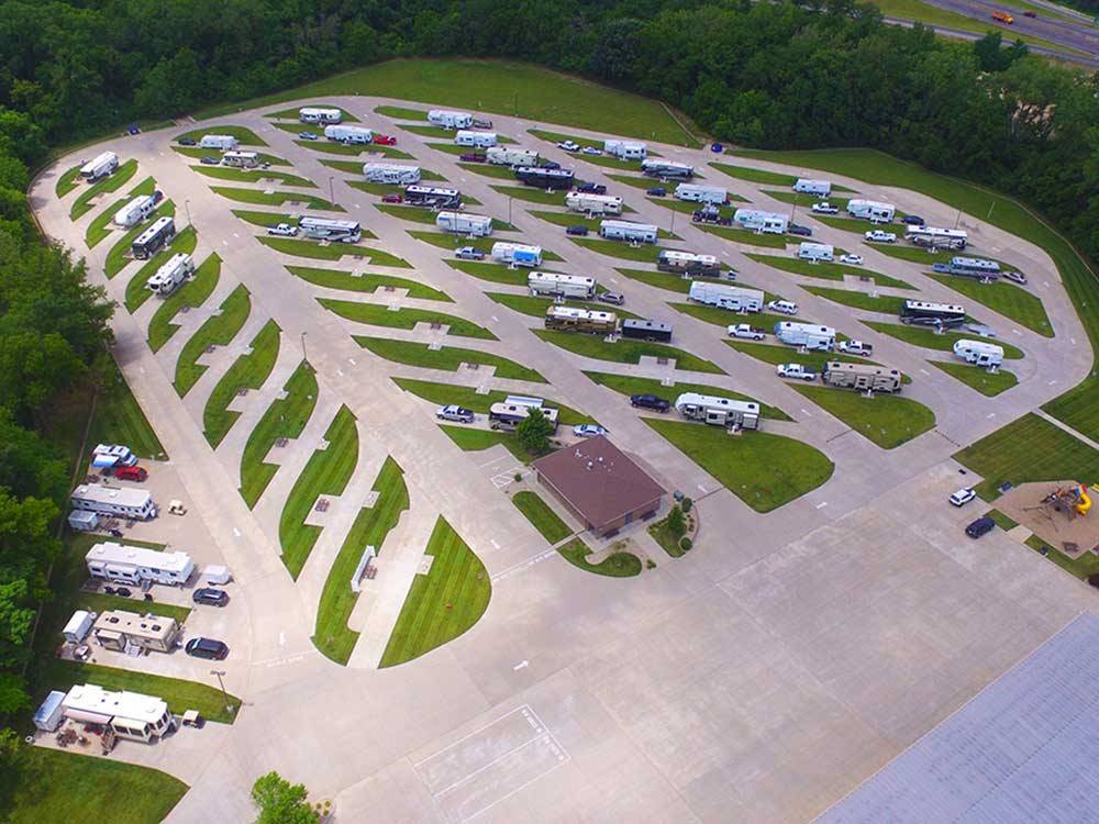 Aerial view over campground at DEER CREEK VALLEY RV PARK