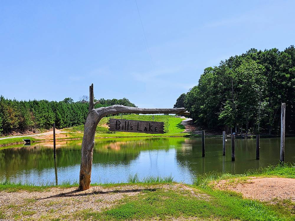 Fishing pond at Cross Winds Family Campground