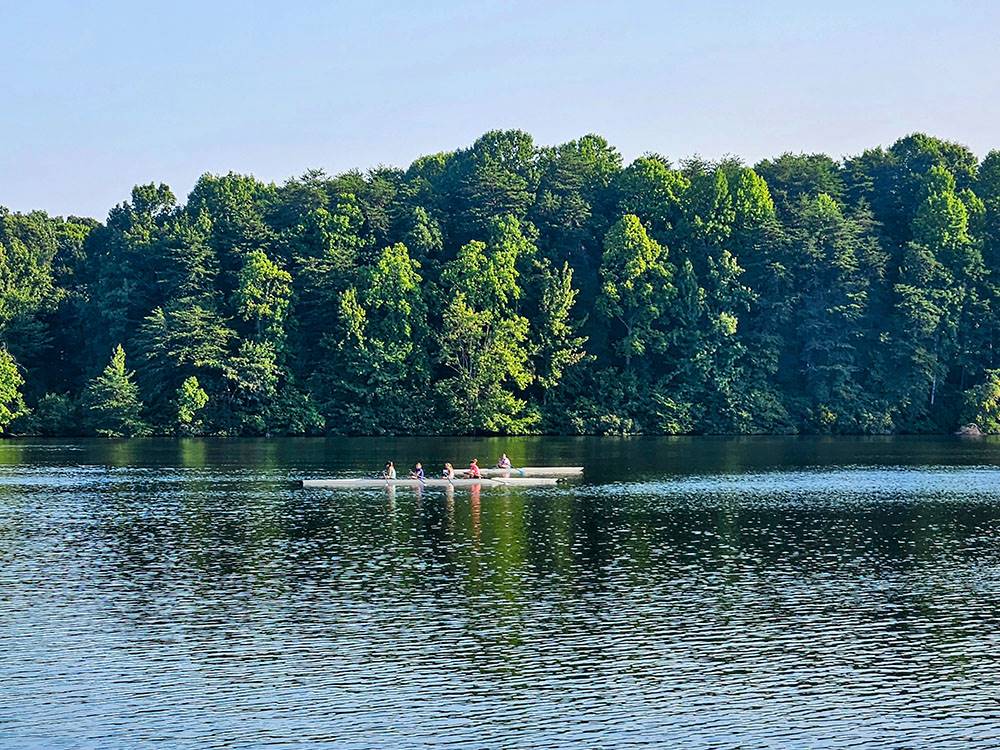 Rowing on the river at OAK HOLLOW FAMILY CAMPGROUND