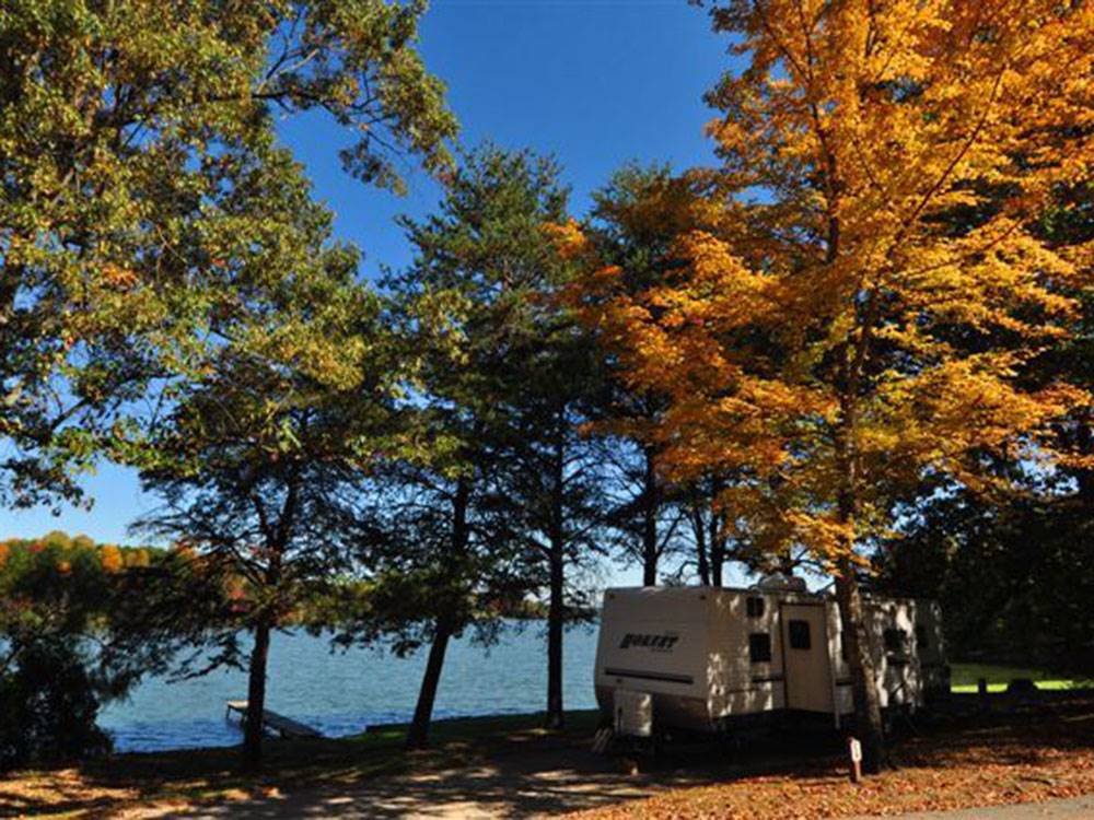 Fall day on the River at OAK HOLLOW FAMILY CAMPGROUND