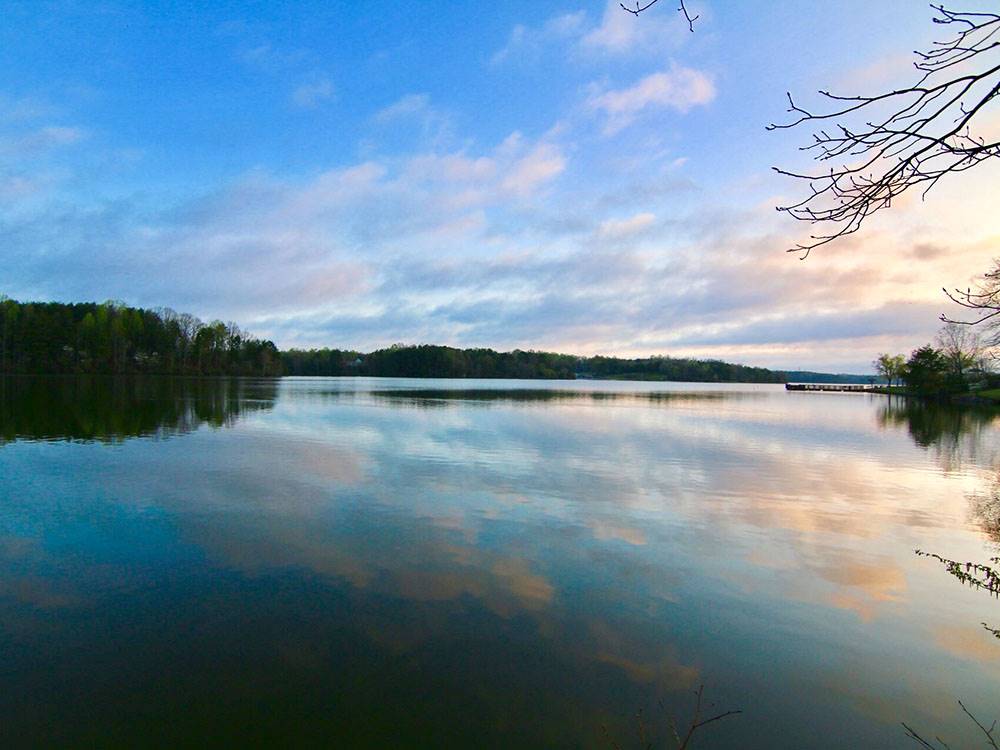 Evening on the water at OAK HOLLOW FAMILY CAMPGROUND