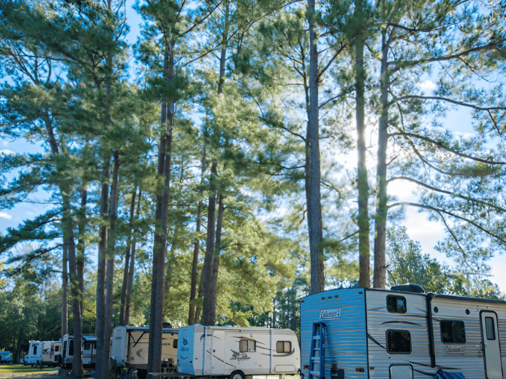 RV's parked at site Bass Lake RV Campground