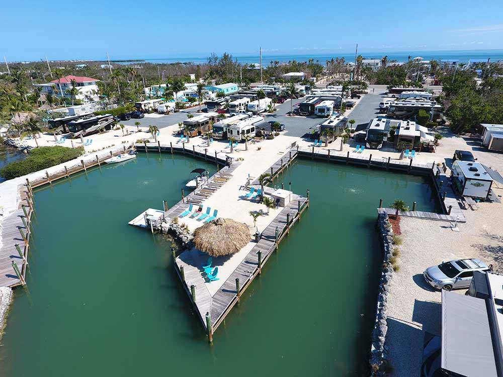 Amazing aerial view over marina at GRASSY KEY RV PARK AND RESORT