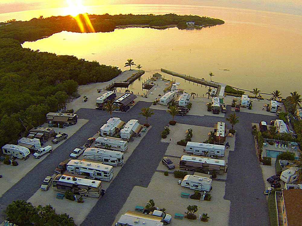 Amazing aerial view over resort at GRASSY KEY RV PARK AND RESORT