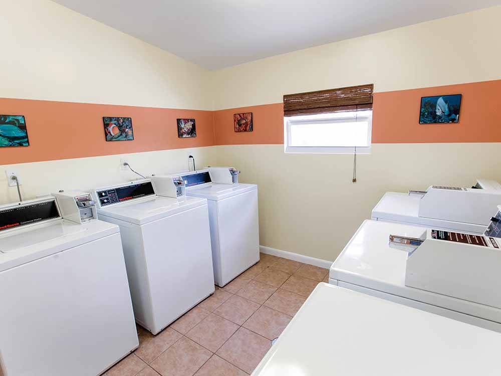 Inside of the very clean laundry room at GRASSY KEY RV PARK AND RESORT