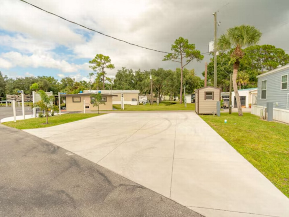 Concrete site at Shell Creek Sun RV Communities