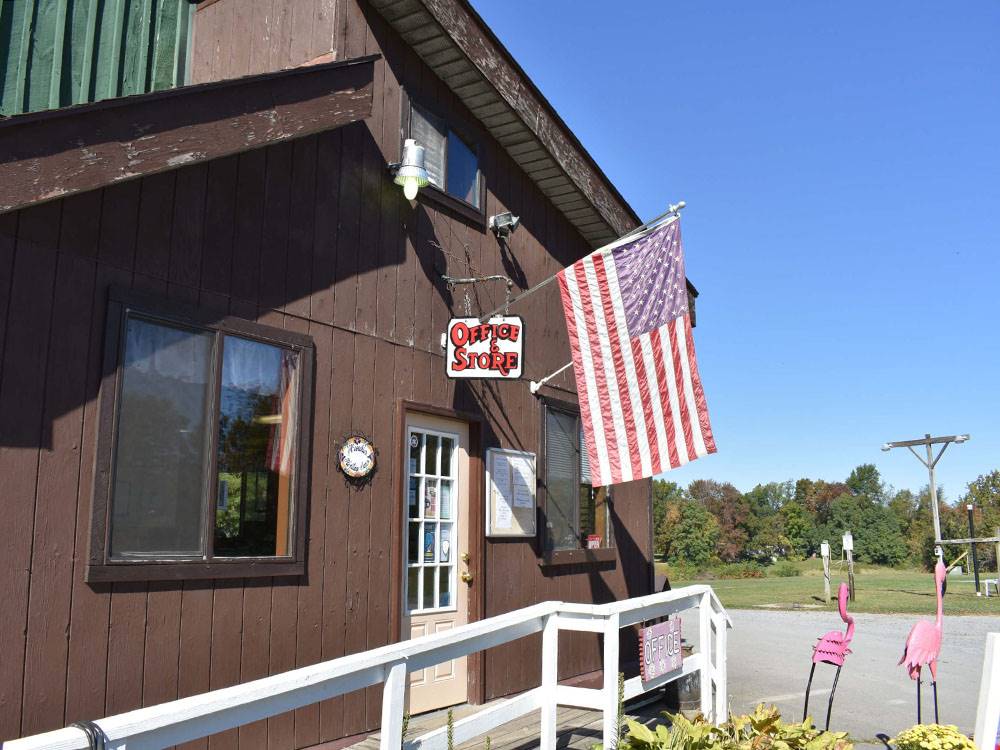 Office store with handing flag