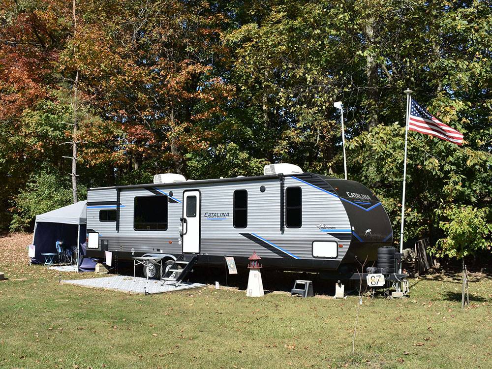 Parked RV on site