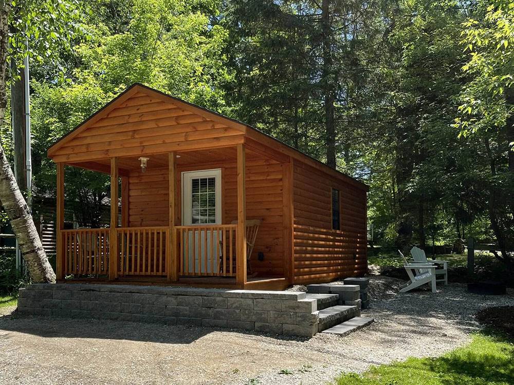 Redwood cabin exterior