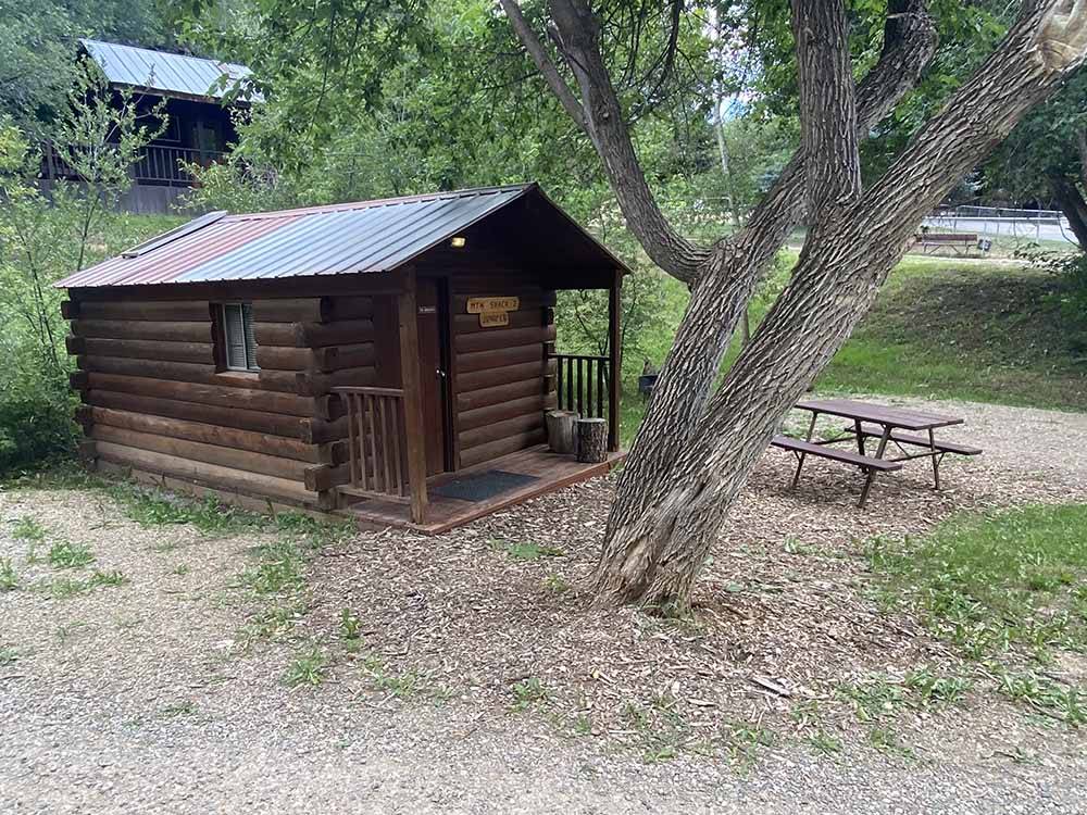 A rustic log cabin available for rent at HTR DURANGO 