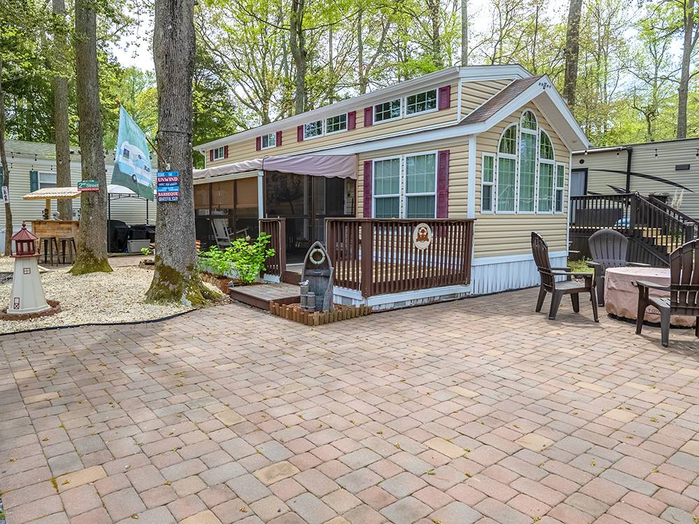 Rental with fenced porch at SUN OUTDOORS CAPE MAY