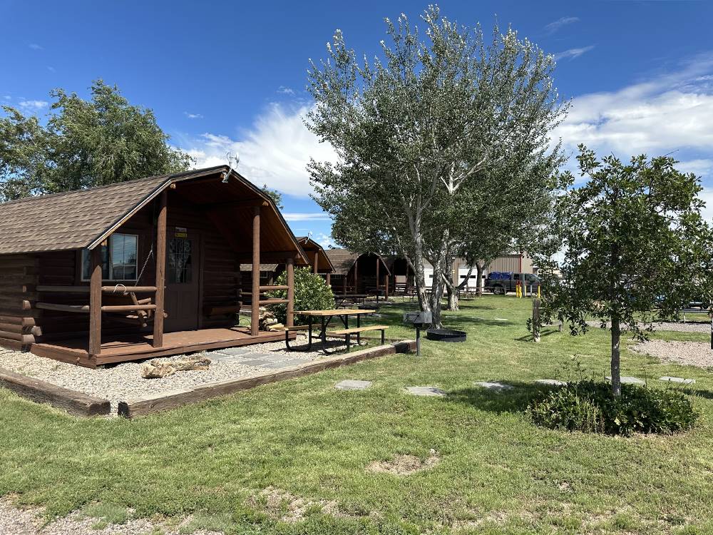 A row of cabin rentals