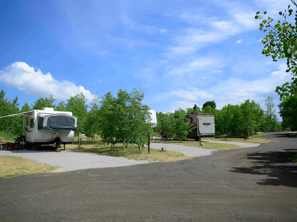 Parked RV's at Base Camp at Golden Gate Canyon