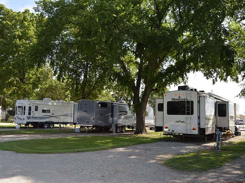 Trailers and RVs camping at COVERED WAGON RV RESORT