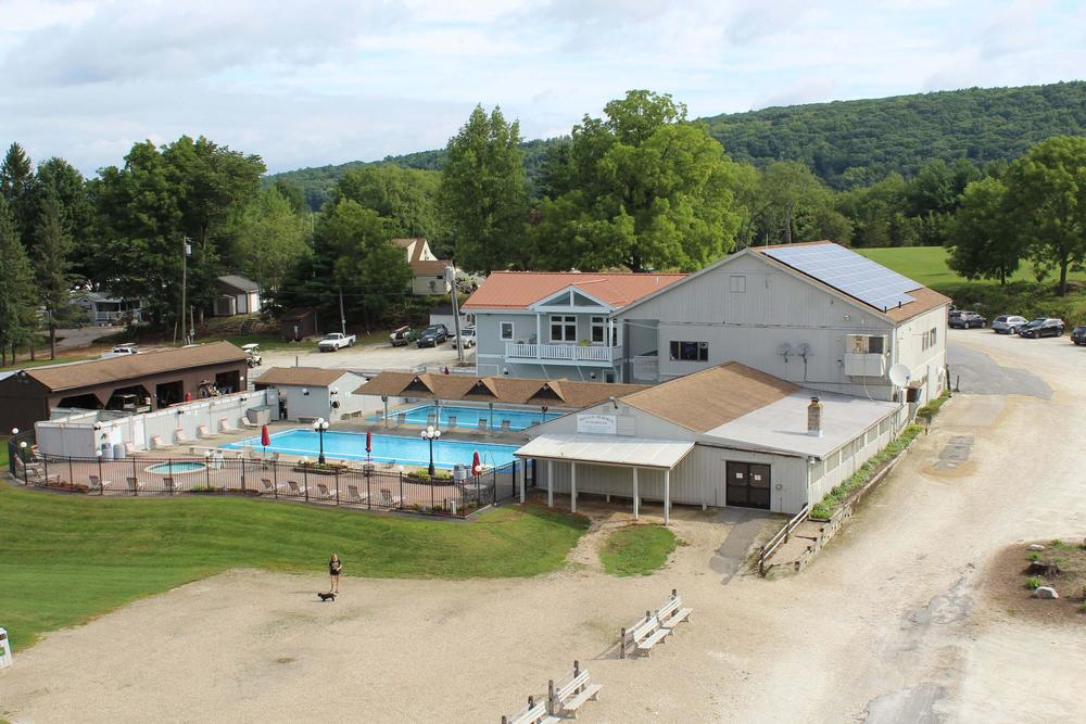 View of the park with pool