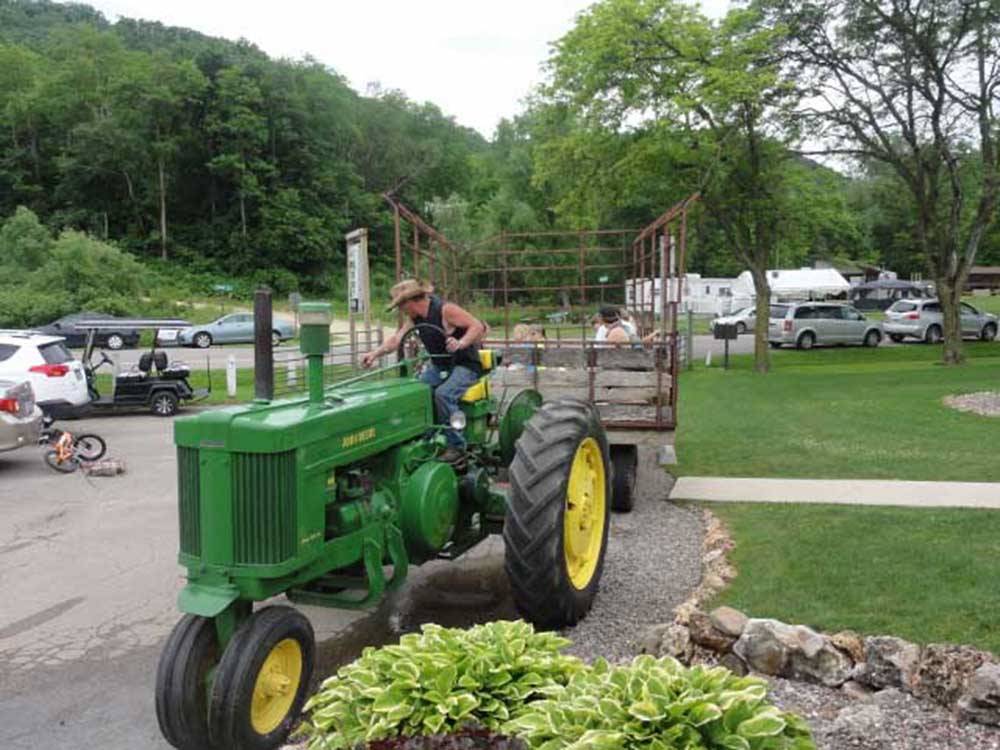 Tractor rides for kids and grown-ups at MONEY CREEK HAVEN