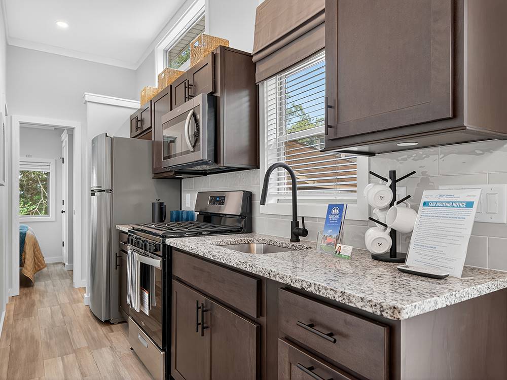 The kitchen in a park model