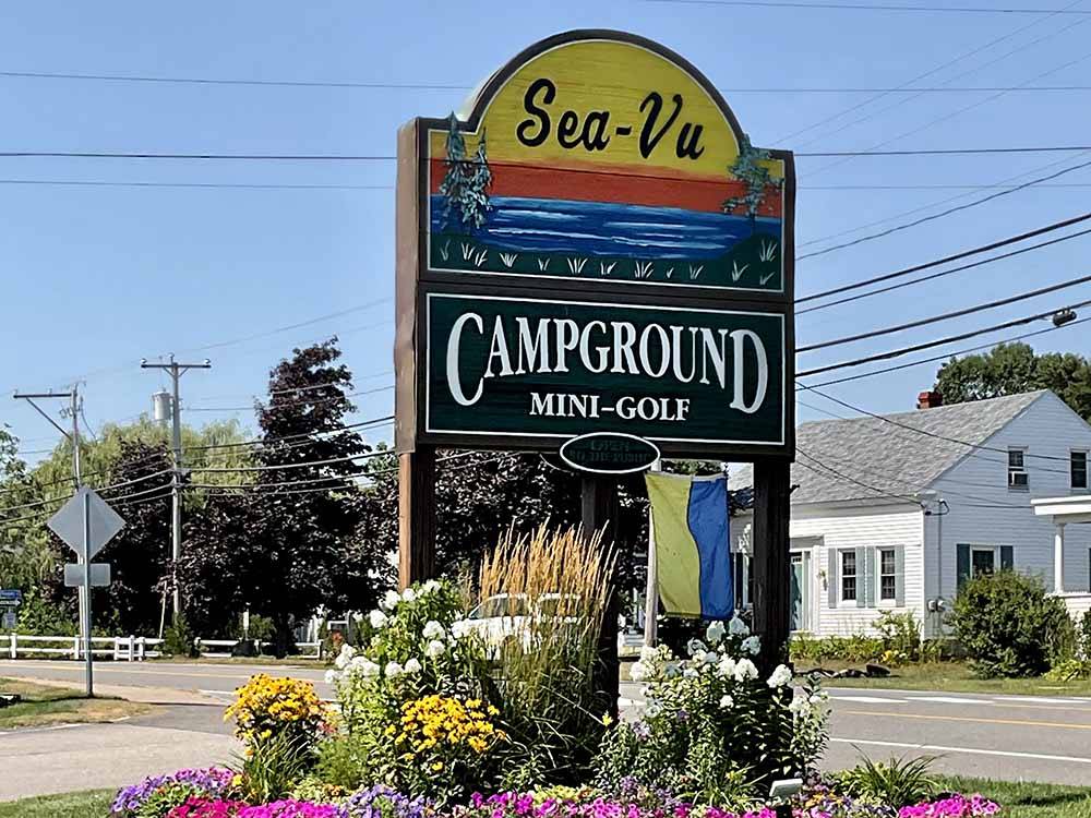 Sign announcing Sea-Vu Campground at SEA-VU CAMPGROUND