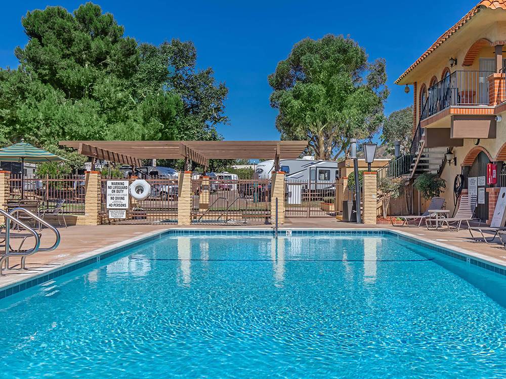 Pool near building