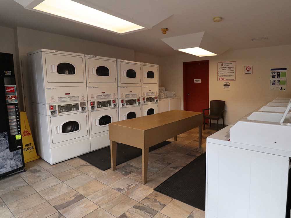 The clean laundry room at CAPILANO RIVER RV PARK
