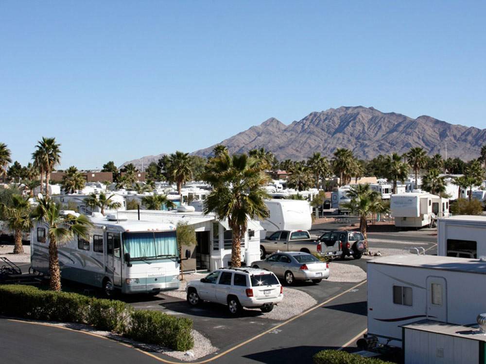 Aerial view over campground at LAS VEGAS RV RESORT