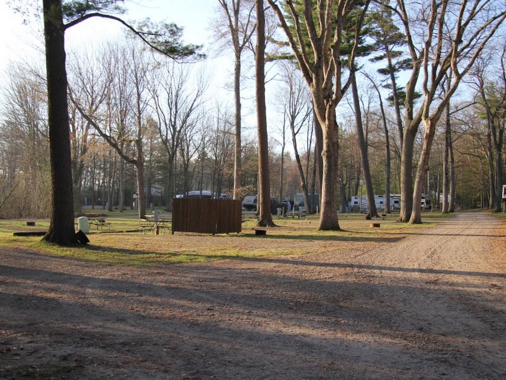 Dirt road at Whispering Surf Campground At Bass Lake