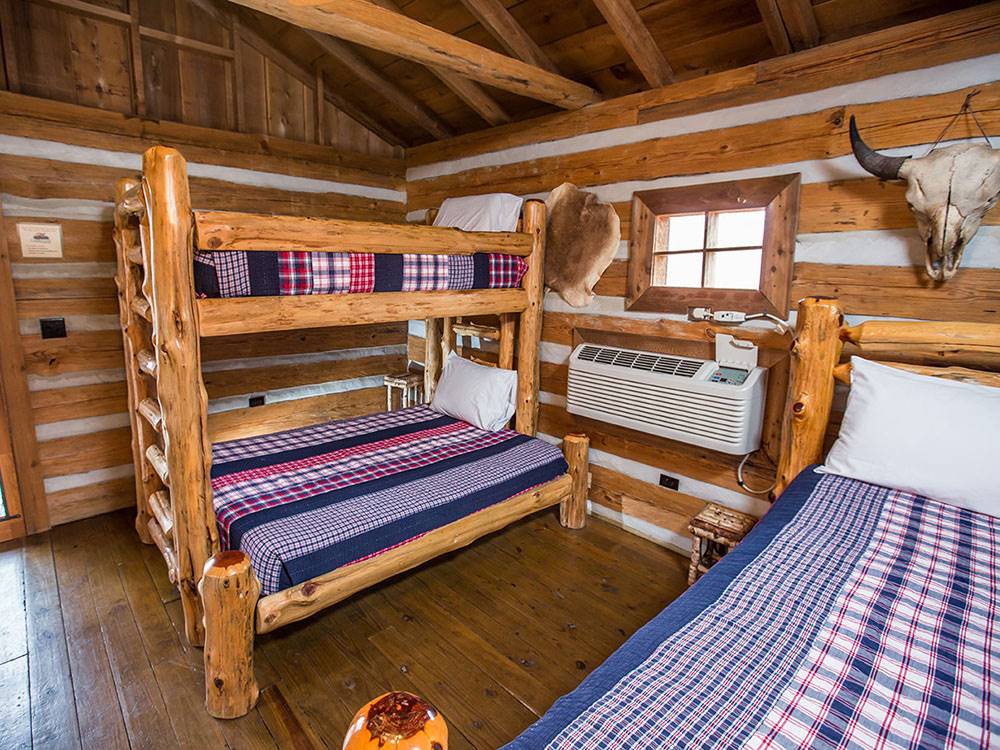 Beds in a rental cabin