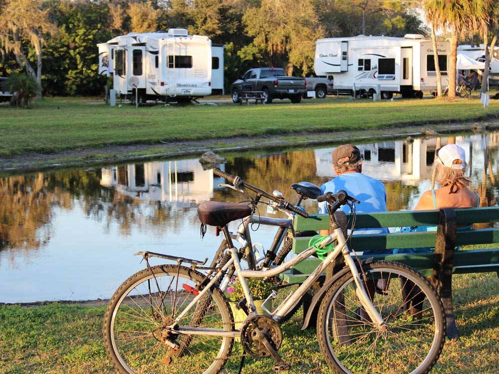 River view with RV and trailer sites at ENCORE RAMBLERS REST