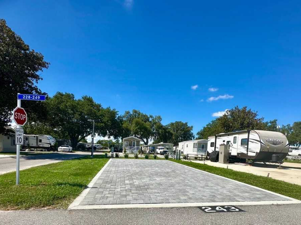 Paved site at Central Park Sun RV Communities
