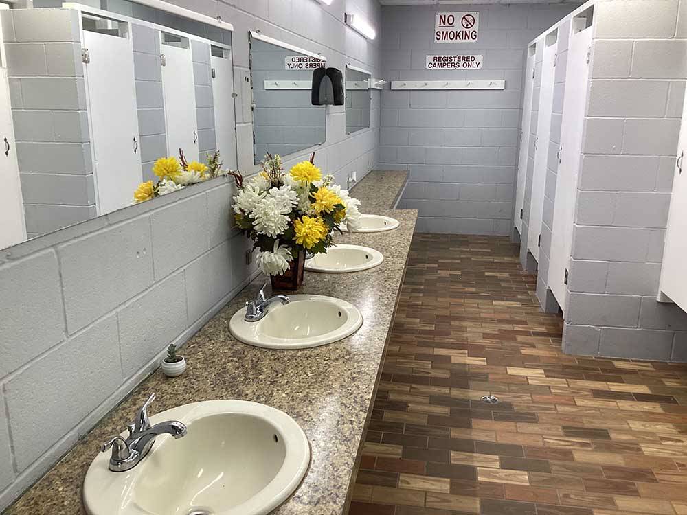 The inside of the clean restrooms at Vinton RV Park