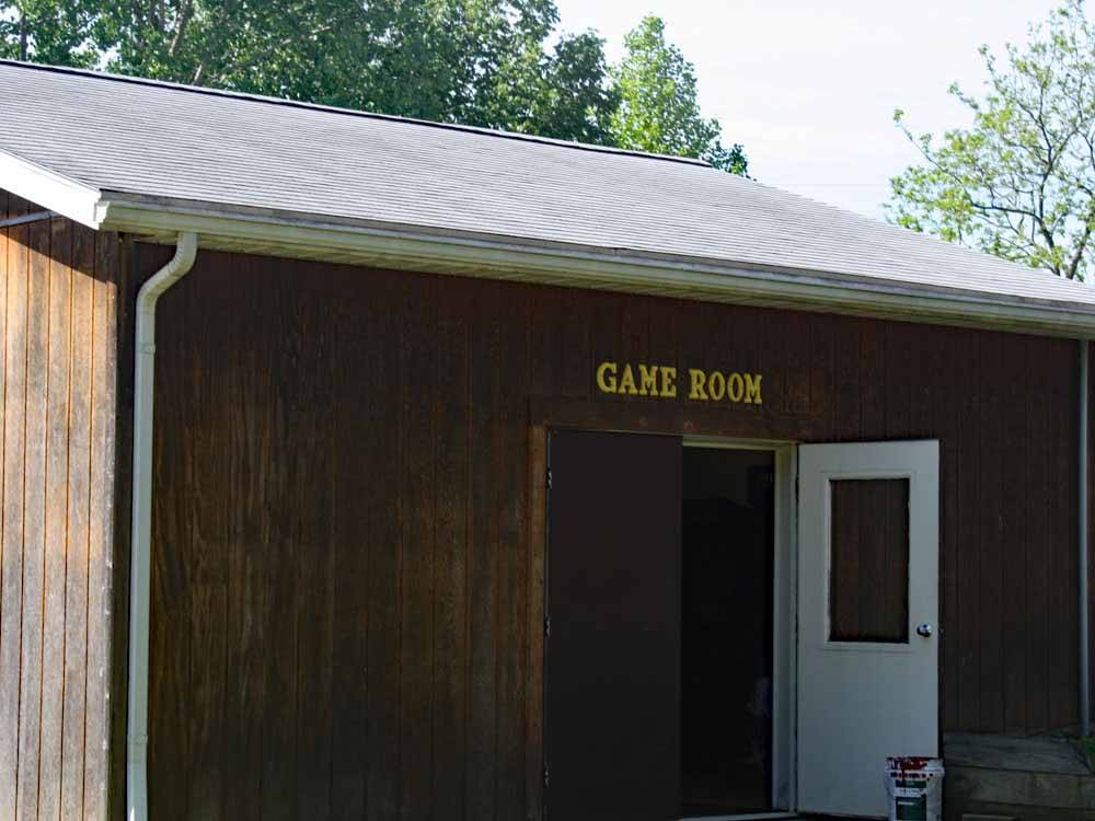 The game room building at CAMP TOODIK FAMILY CAMPGROUND, CABINS & CANOE LIVERY