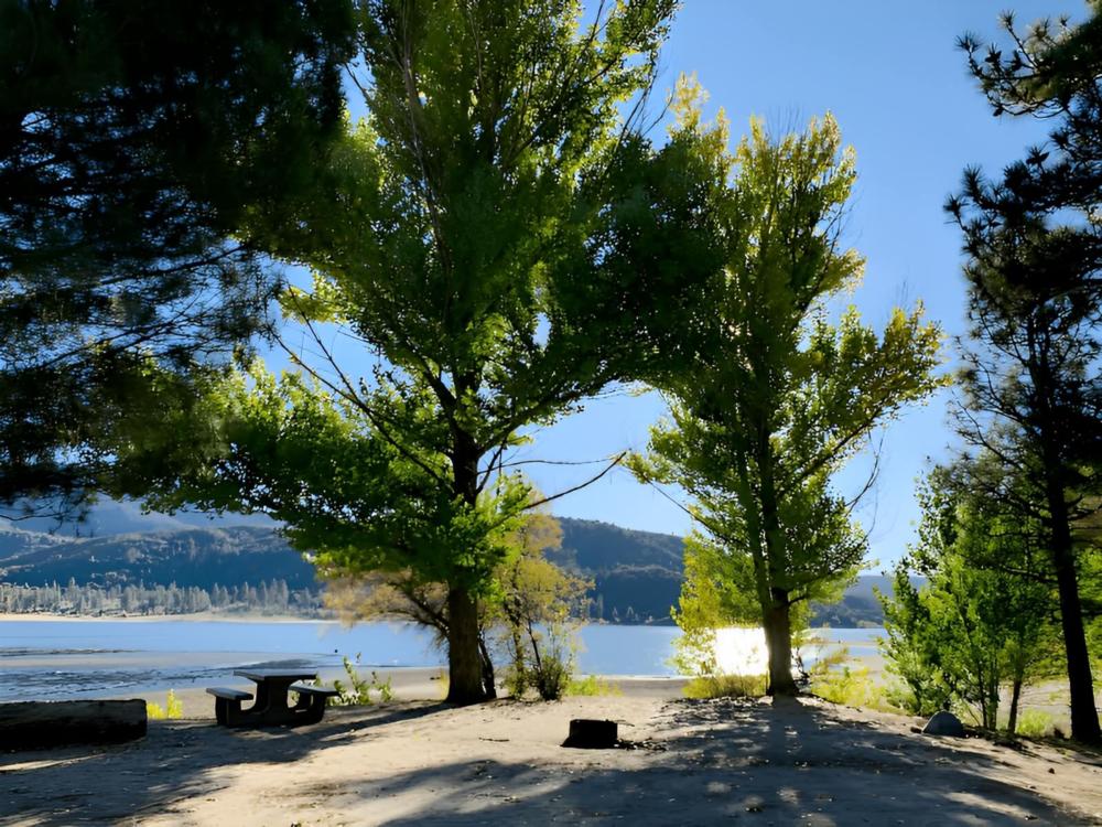 Shady RV site by the lake