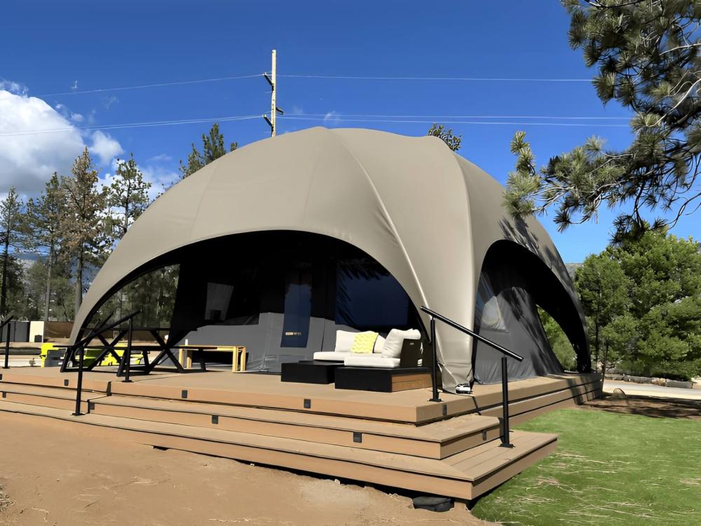 A glamping tent