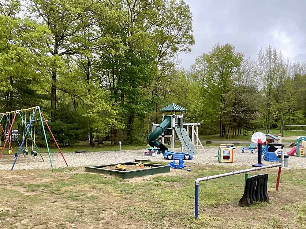 The playground equipment at OAK HAVEN FAMILY CAMPGROUND