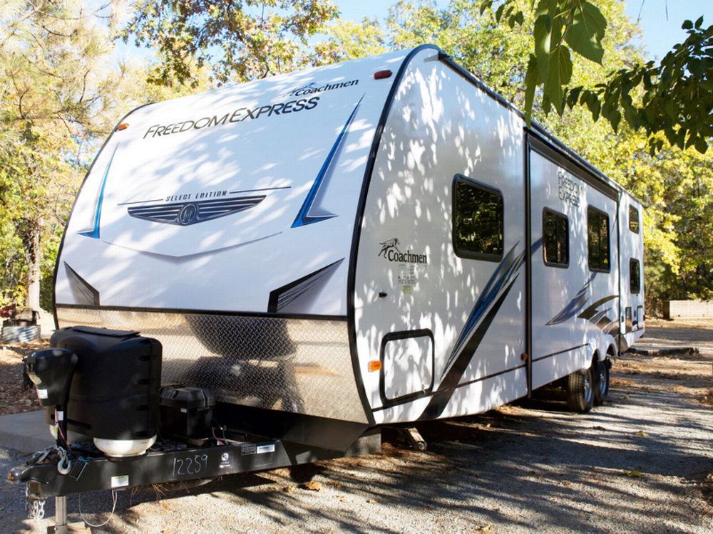White camper at Antlers Resort & RV Park