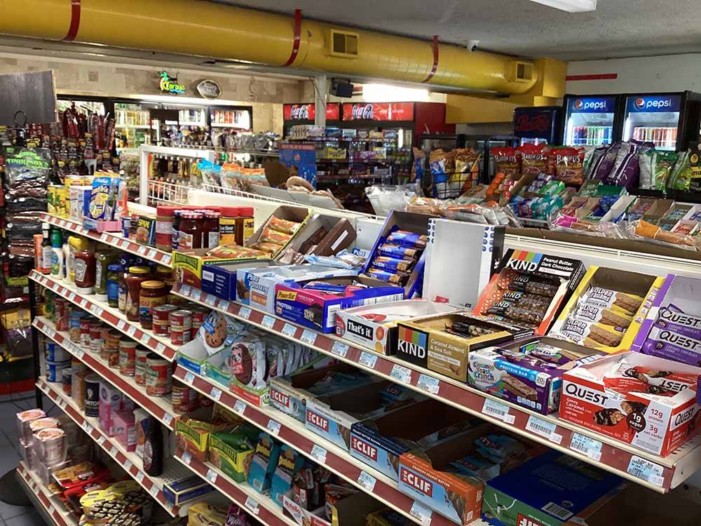 The food in the convenience store at VILLAGE OF TREES RV RESORT