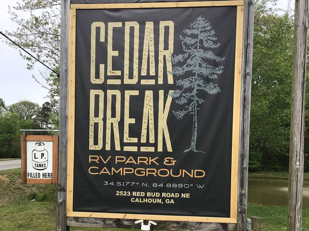 The park sign at the entrance