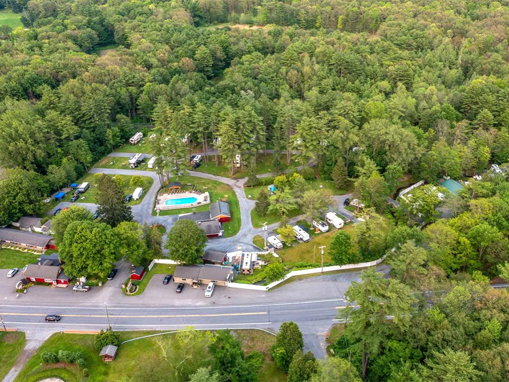 Aerial view of the park at WHIPPOORWILL MOTEL & CAMPSITES