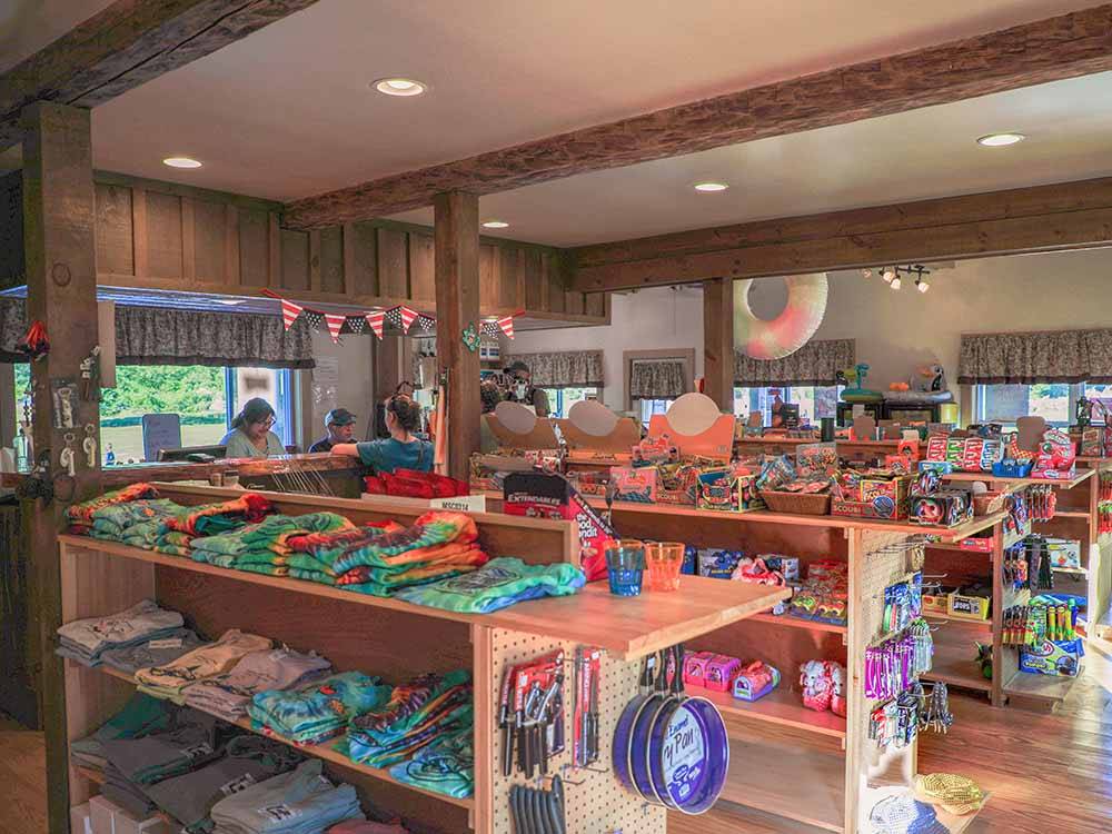 Inside of the general store at LAKE GEORGE RIVERVIEW CAMPGROUND