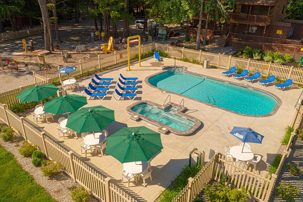 Aerial view of the pool