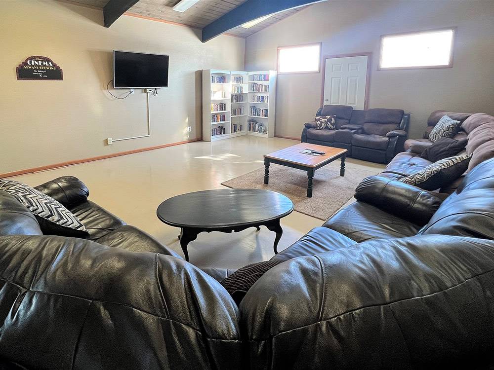 The clean movie room at LARAMIE RV RESORT BY RJOURNEY