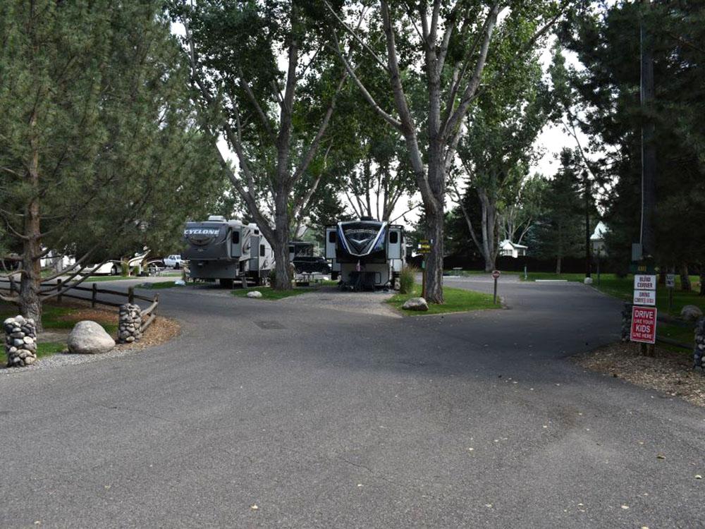 Paved roads to RV sites at YELLOWSTONE RIVER RV PARK & CAMPGROUND