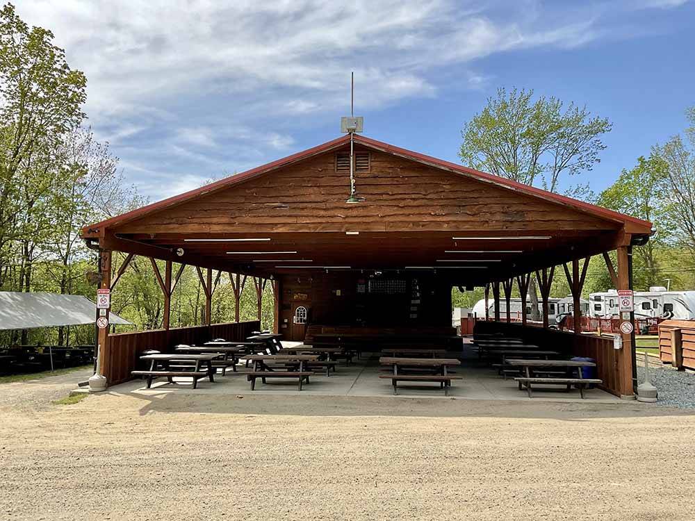 The pavilion with picnic benches at SUNSETVIEW FARM CAMPING AREA