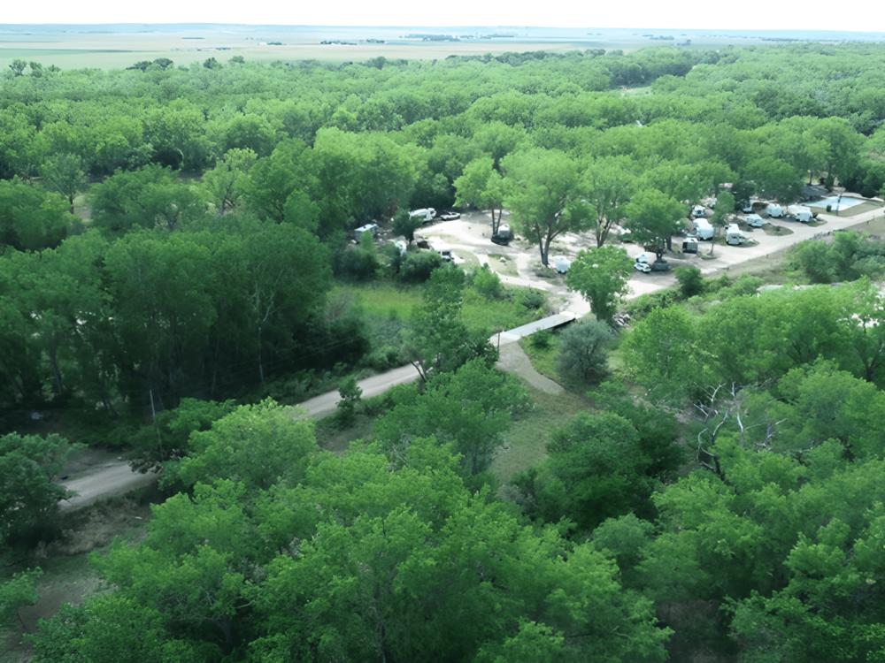 Area view of trees at Gothenburg Blue Heron Campground